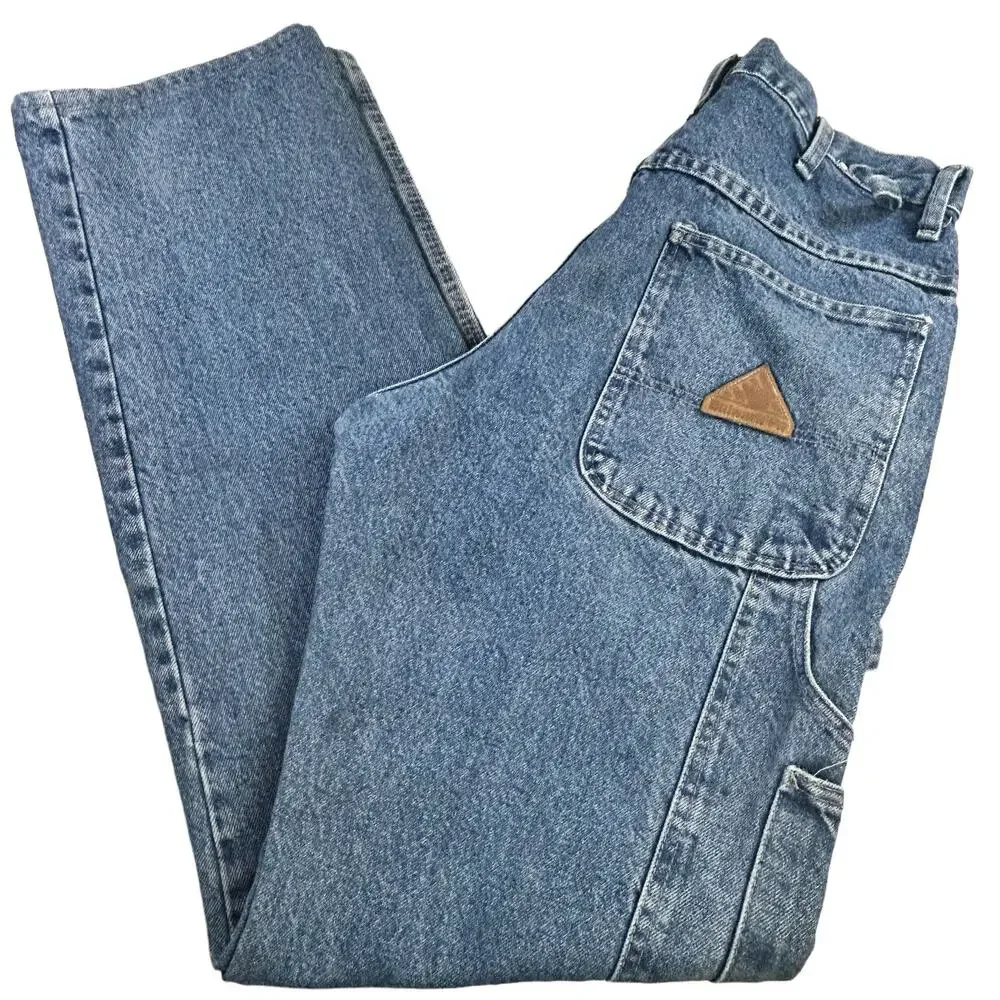 Bulwark FR Men Jeans Size 34 Blue Flame Resistant Carpenter Style Heavy Denim